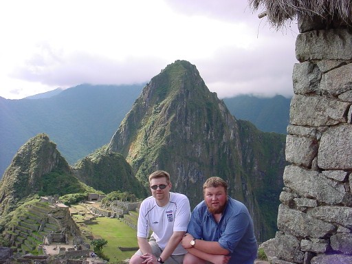 Erik and Thomas visiting Machu Pichu, Peru, in June 2002.