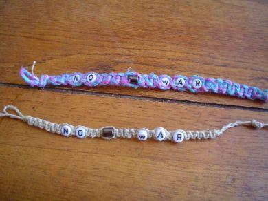 NO WAR Hemp Bracelet.
