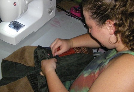 Amanda Sewing.