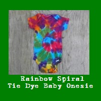 Rainbow Spiral Tie Dye Baby Onesie.