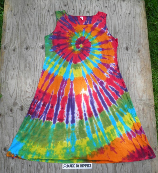 Rainbow Spiral Tie Dye Dress.