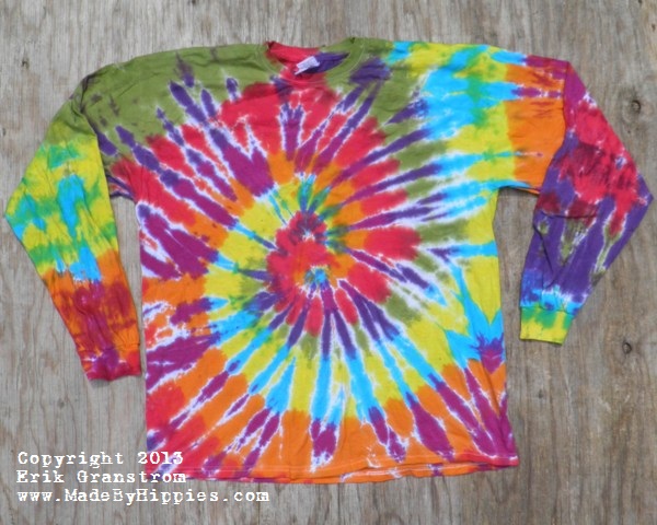 Rainbow Spiral Tie Dye Longsleeve Shirt.