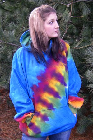Rainbow Bandolier Tie Dye Sweatshirt.