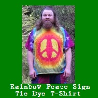 Rainbow Peace Sign Tie Dye T-Shirt by Made By Hippies Tie Dyes.
