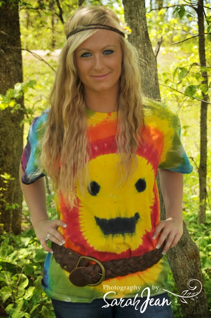 Rainbow Smiley Face Tie Dye T-Shirt.