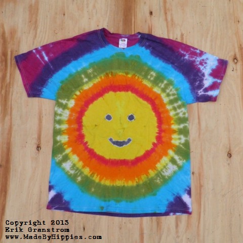 Rainbow Smiley Face Tie Dye T-Shirt.