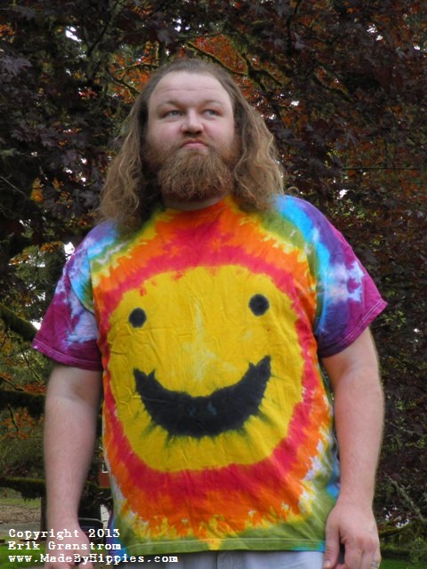 Rainbow Happy Dude Tie Dye T-Shirt.