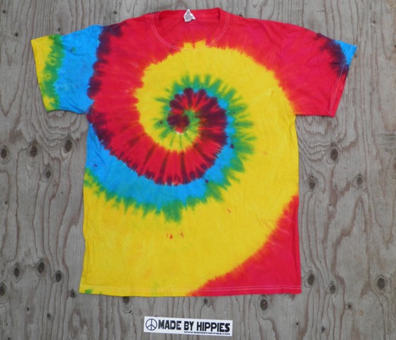 Tri Color Spiral Tie Dye T-Shirt.