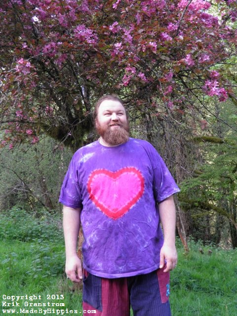 Purple and Pink Heart Tie Dye T-Shirt.