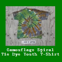 Camouflage Spiral Tie Dye Youth T-Shirt.