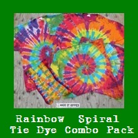Rainbow Spiral Tie Dye T-Shirt Combo Pack.