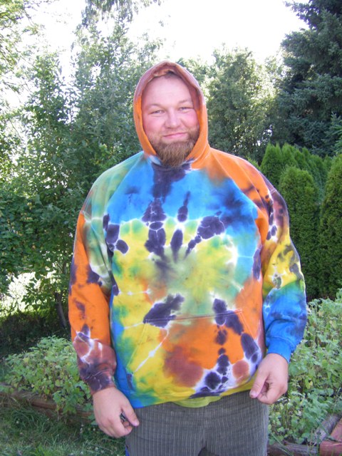 Tie Dye Hooded Sweatshirt.